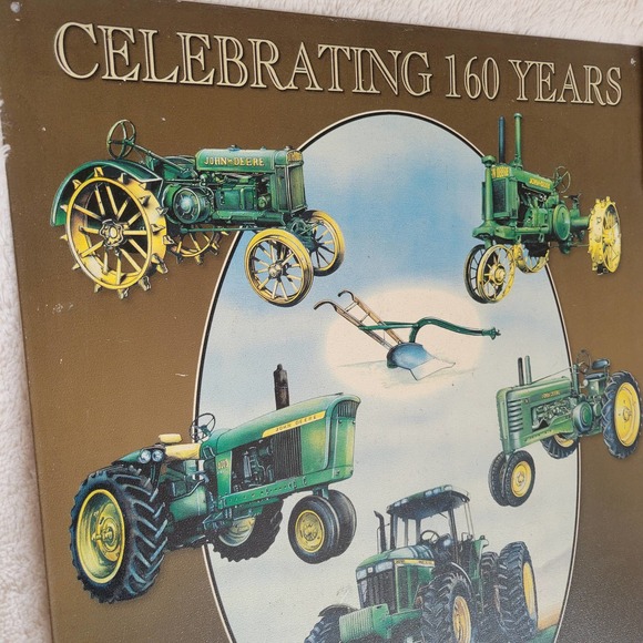 VTG John Deere 'Celebrating 160 Years' 1837-1997 Tractors Tin Metal Sign✨️13x16 - Picture 3 of 12